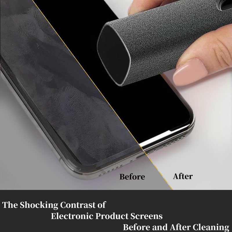 Hatstart Car Screen Cleaner Spray and Wipe for Women, Cell Phone Touchscreen Cleaning Wiper Kit Accessories for MacBook Display iPad iPhone Mac Laptop Computer Monitor TV Screens, Black Grey White - Image 5